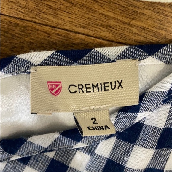 EUC Cremieux navy and white gingham dress, size XS - Picture 3 of 5